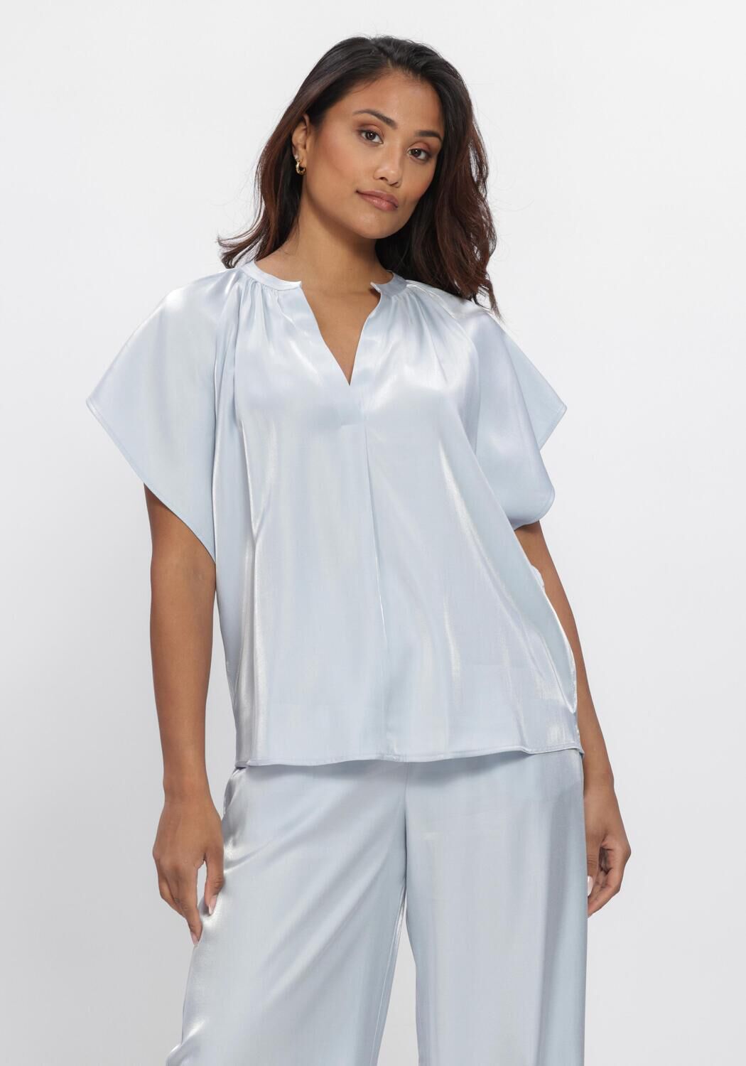 Blauwe NUKUS Top TAYLOR TOP SHINY - large