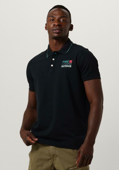 Blauwe PME LEGEND Polo SHORT SLEEVE POLO STRETCH PIQUE PACKAGE - large