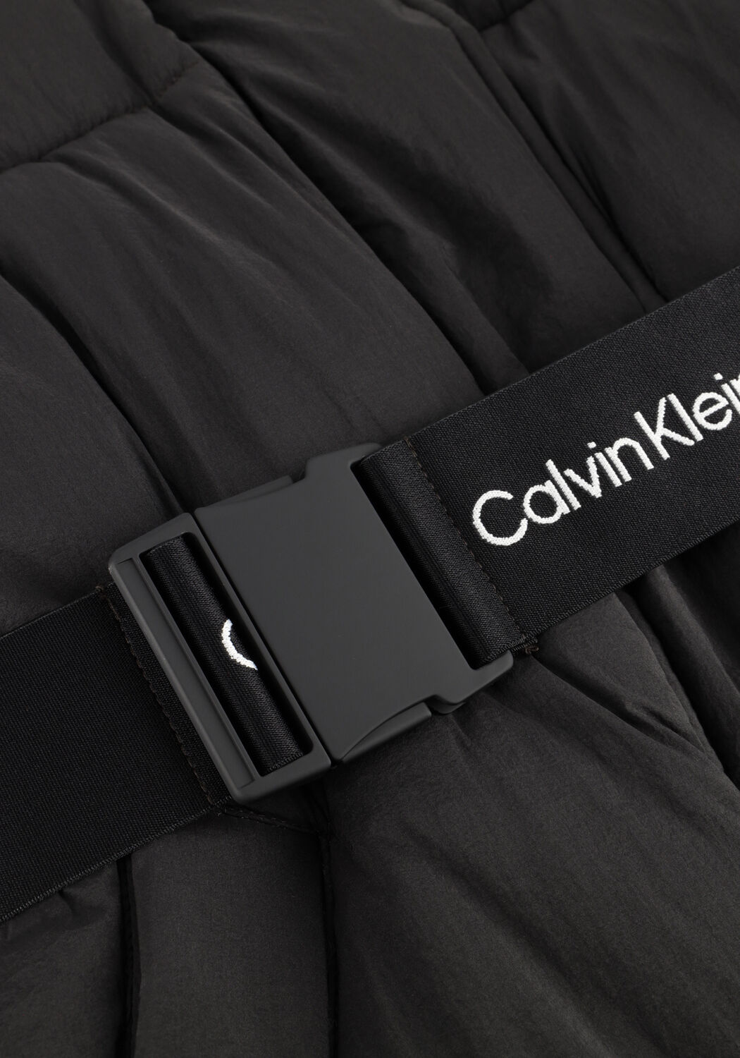 Zwarte CALVIN KLEIN Gewatteerde jas BELTED MIDWEIGHT PUFFER - large