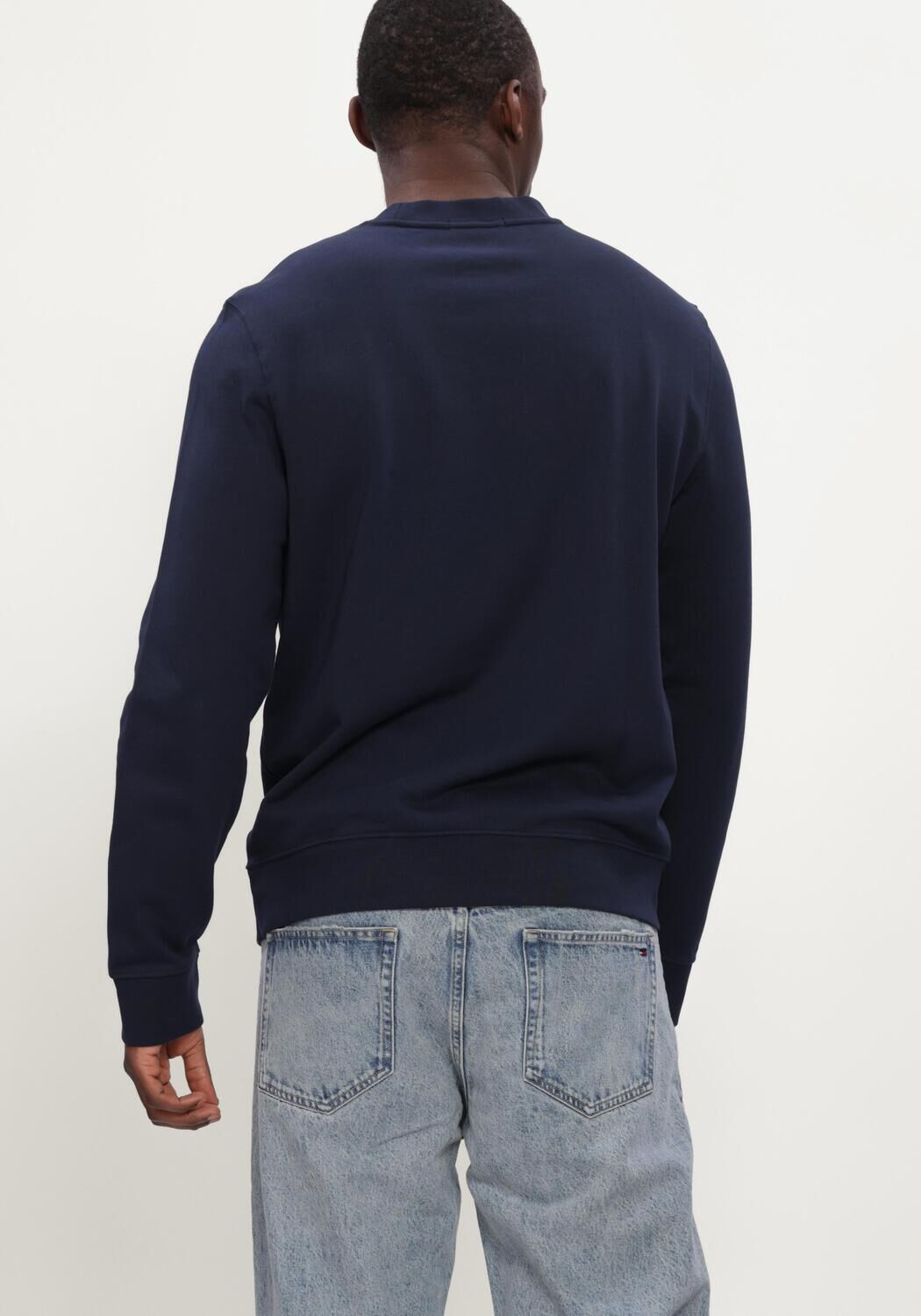 Donkerblauwe CALVIN KLEIN Sweater LS 350TERRY MNLG CN SWTSHRT - large