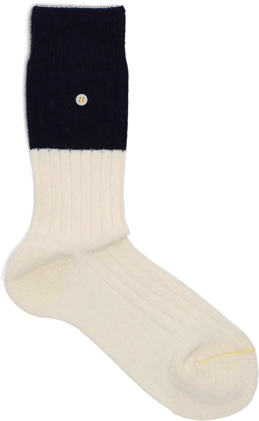 ALFREDO GONZALES Heren Sokken Merino Cosy Rib Two Tone Wit