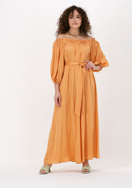 Oranje ACCESS Maxi jurk OFF SHOULDER SATIN DRESS - large