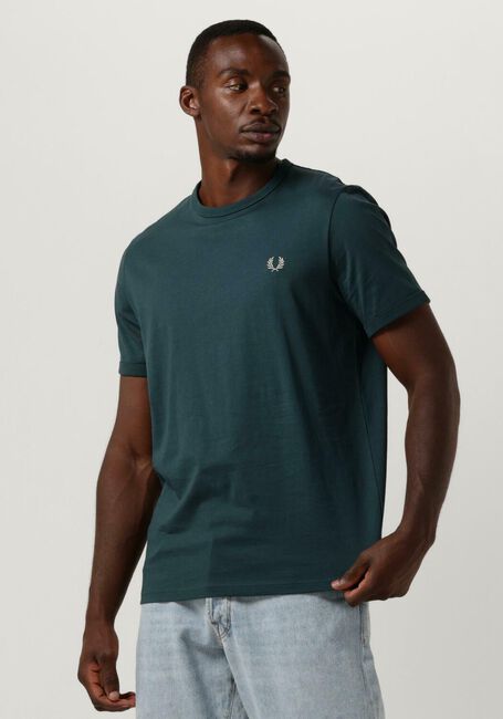 Blauwe FRED PERRY T-shirt RINGER T-SHIRT - large