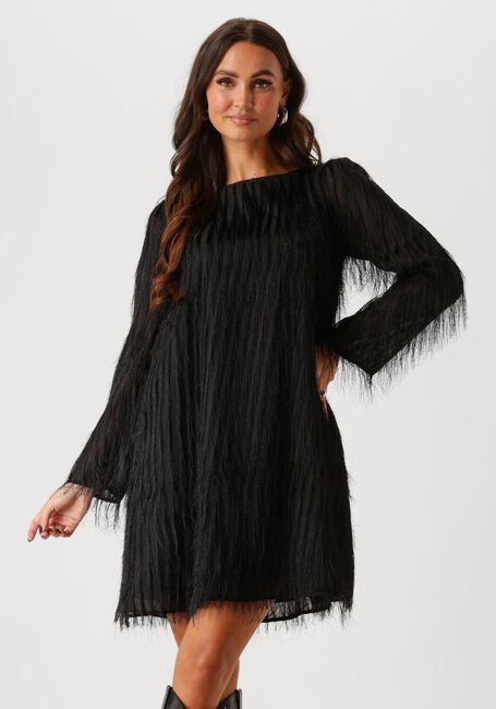 Zwarte Y.A.S. Mini jurk YASDIA LS BOATNECK DRESS - large