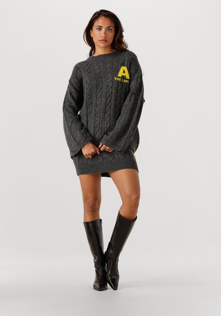 Donkergrijze ALIX THE LABEL Minirok LADIES KNITTED CABLE SKIRT - large