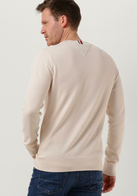 Gebroken wit TOMMY HILFIGER Trui CROSS STRUCTURE CREW NECK - large