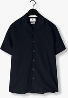 Donkerblauwe ANERKJENDT Casual overhemd AKLEO S/S COT/LINEN SHIRT
