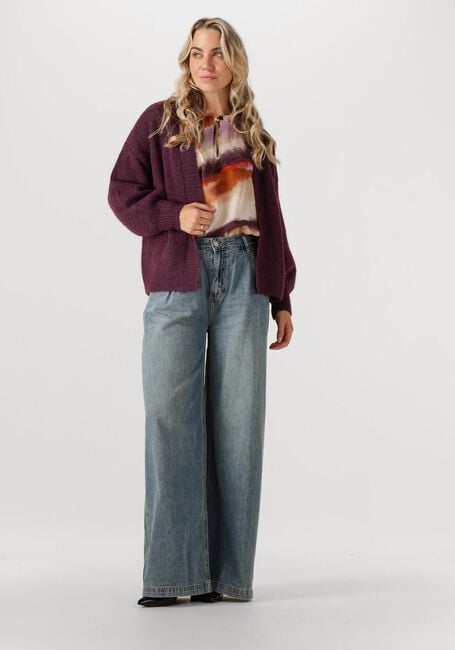Bordeaux SUMMUM Vest PUFF SLEEVE CARDIGAN COZY MELANGE KNIT - large