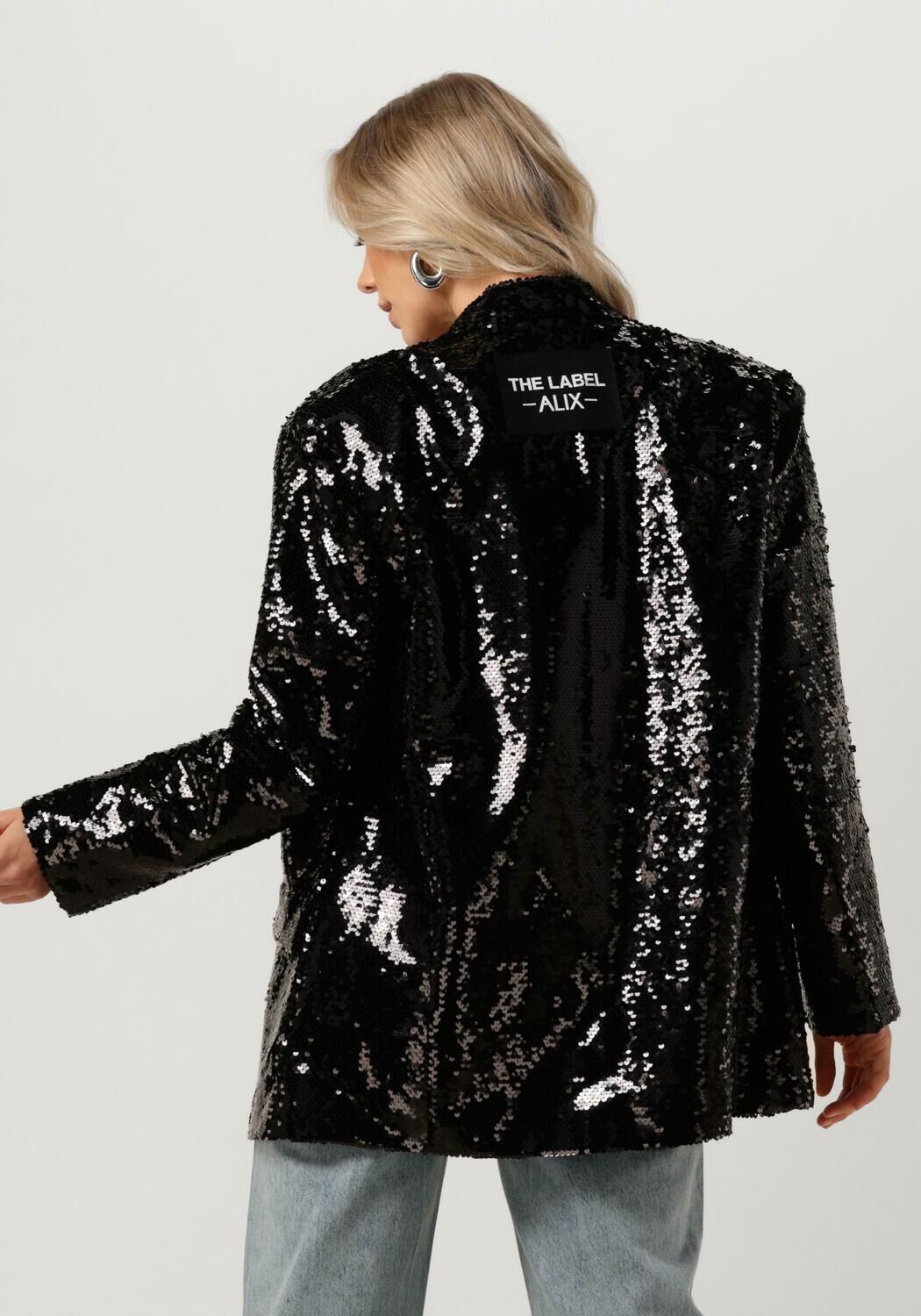 ALIX THE LABEL Dames Blazers Ladies Woven Sequin Blazer Zwart