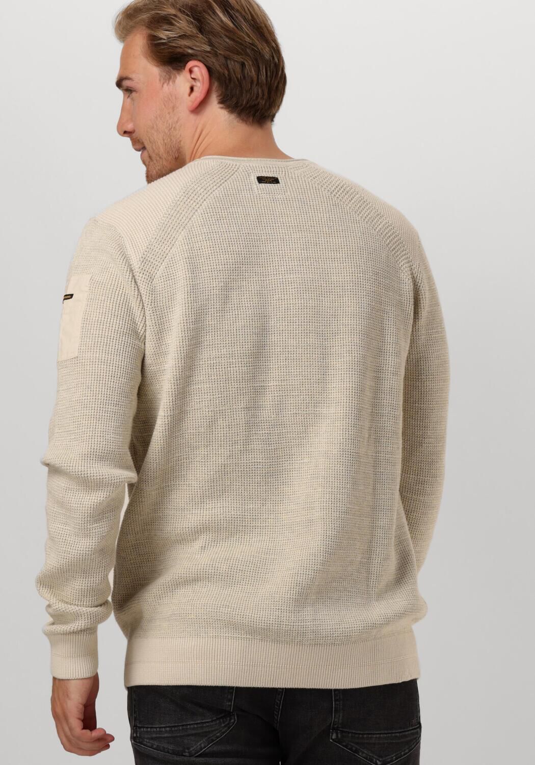 PME LEGEND Heren Truien & Vesten R-neck Cotton Rib Melee Knit Beige