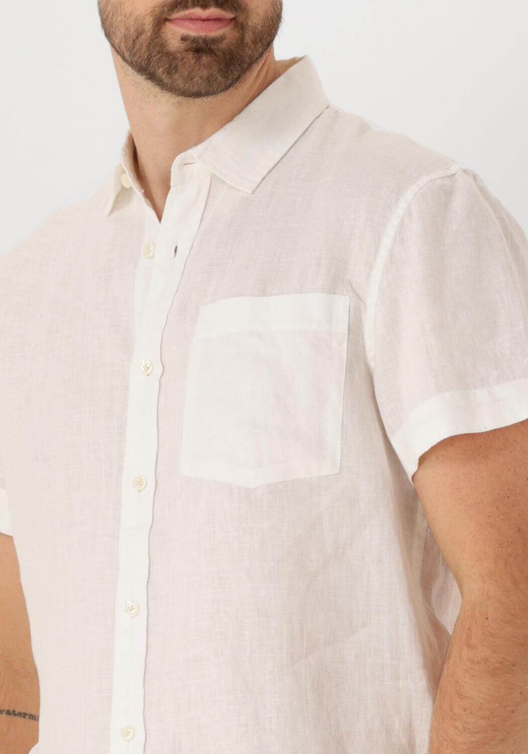 SCOTCH & SODA Heren Overhemden Linen Shirt Ecru