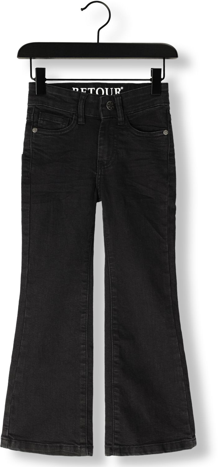 Retour Jeans high waist flared jeans Mikkie black denim Zwart Effen 116