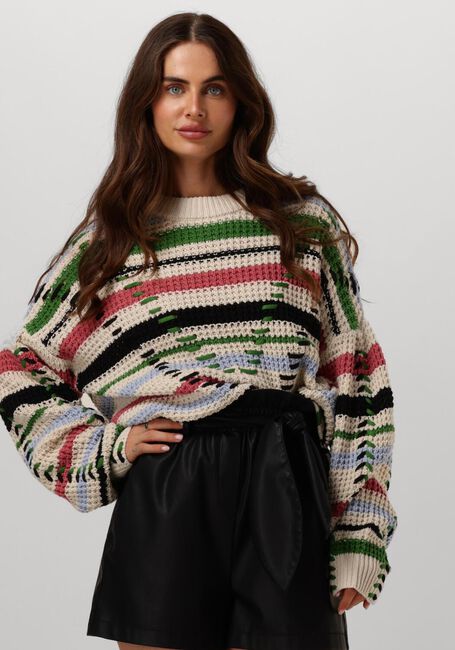 Gebroken wit OBJECT Trui OBJTUJA KNIT L/S OZ PULLOVER - large