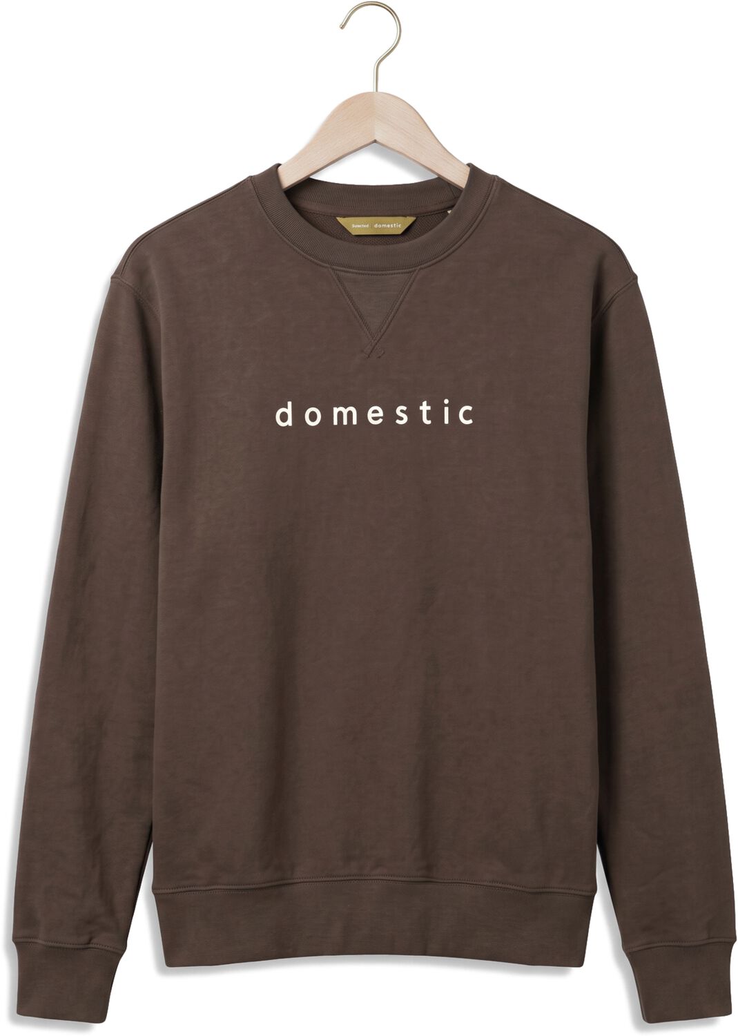 SELECTED MEN Heren Truien & Vesten Slmdomestic Relaxaxel Ls Crew Neck Sweat Bruin