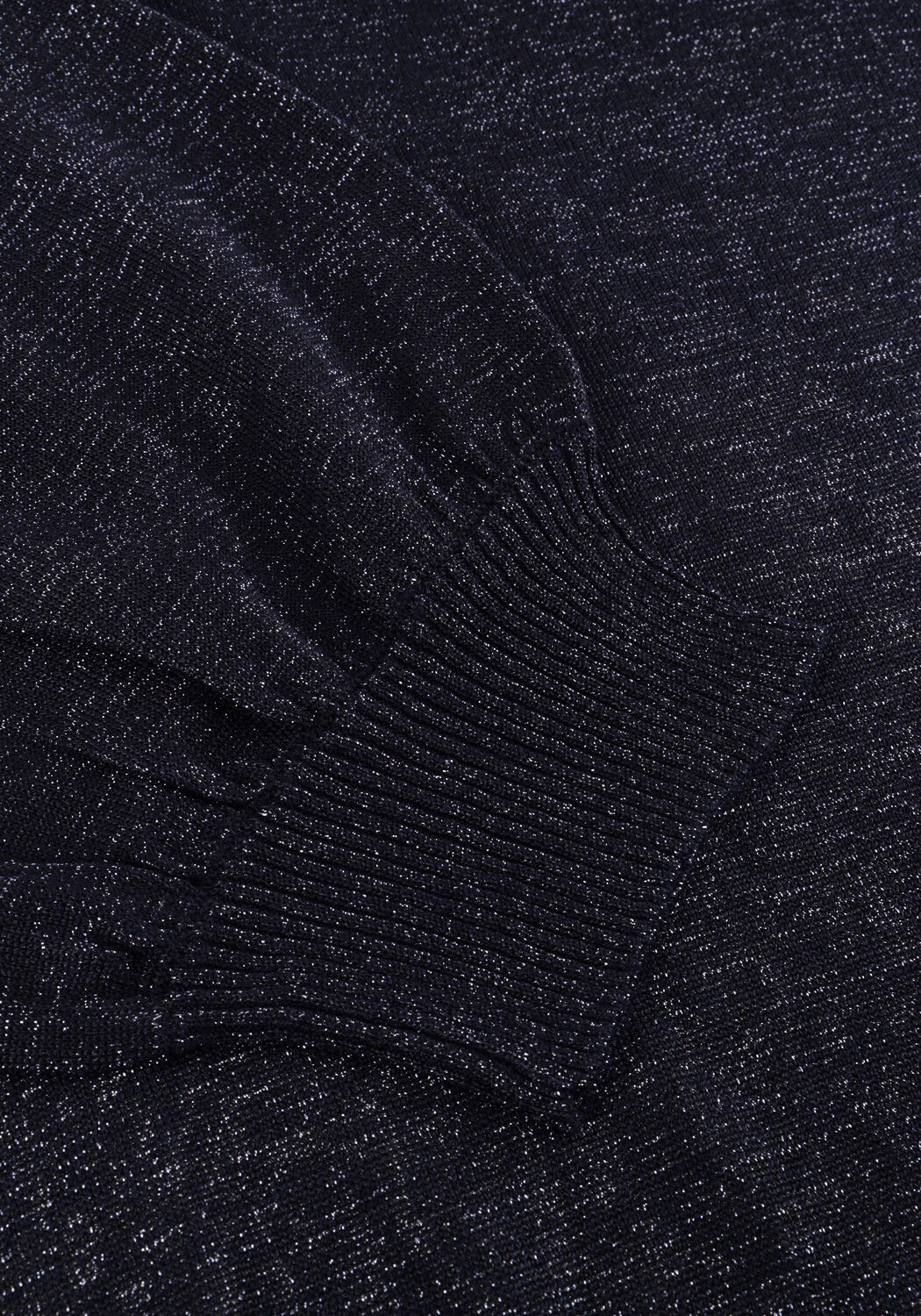 Donkerblauwe MINUS Trui LIVA PUFF SLEEVE METALLIC KNIT PULLOVER - large