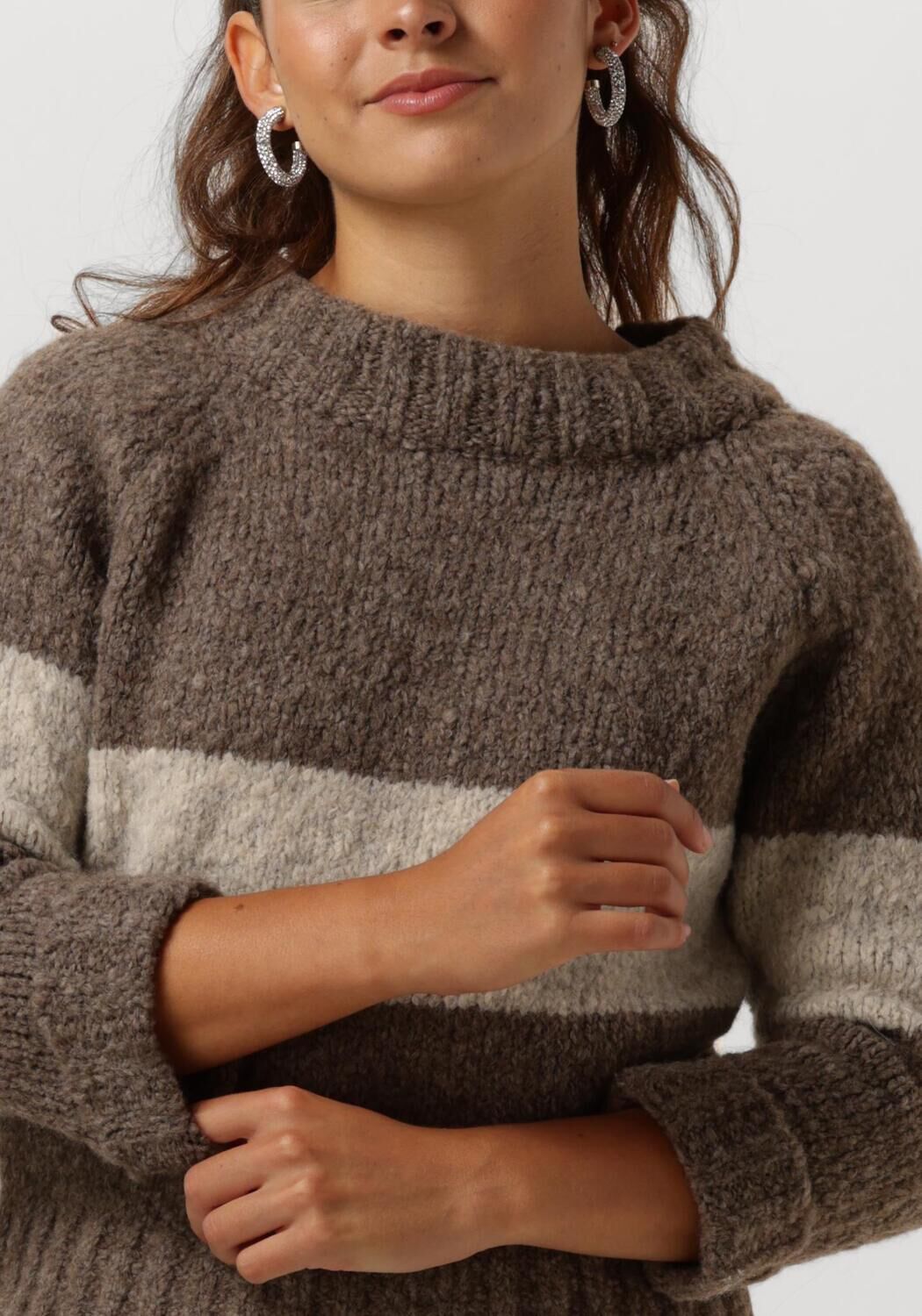 PENN & INK Dames Truien & Vesten 225 Jumper Stripe Bruin