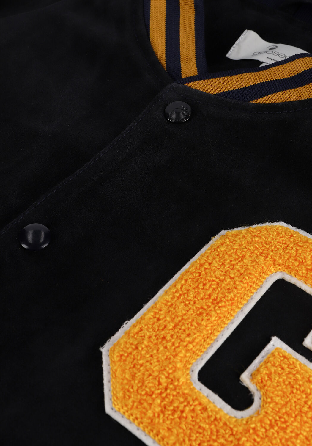 Blauwe GOOSECRAFT Leren jas BOB BOMBER - large