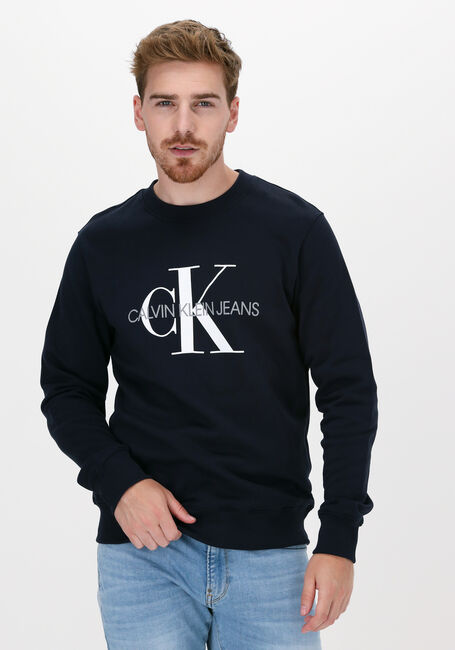 Blauwe CALVIN KLEIN Sweater ICONIC MONOGRAM CREWNECK - large