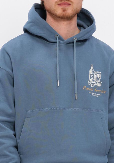 Blauwe RESTER&Ouml;DS Sweater JAY BACK PRINTED HOODIE - large