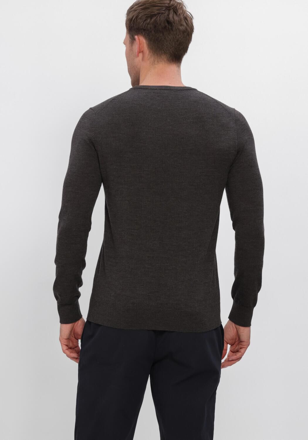 Donkergrijze PROFUOMO Trui EXTRAFINE MERINO - large