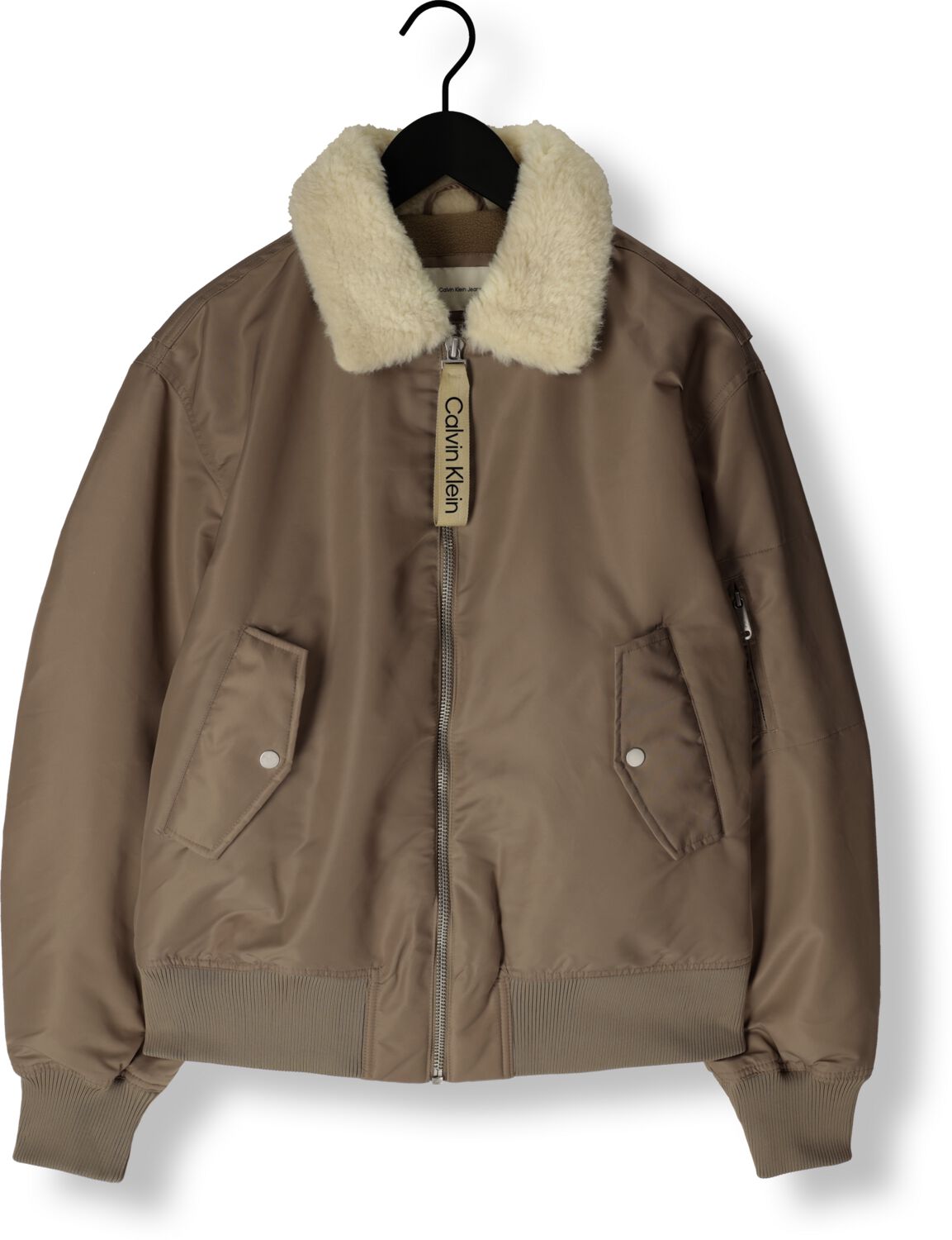 CALVIN KLEIN Dames Jassen Aviator Sherpa Jacket Beige