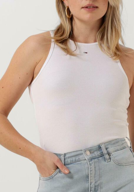 Witte TOMMY JEANS Top TJW ESSENTIAL RIB TANK - large