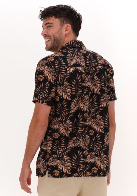 Bruine COLOURFUL REBEL Casual overhemd KAI PALM SHORT SLEEVE SHIRT - large