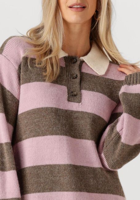 Roze MODSTRÖM Trui PELHAMMD STRIPE POLO - large