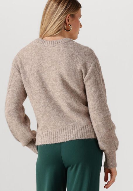 Beige OBJECT Trui OBJSAGGIA LO CABLE KNIT PULLOVER DIV - large