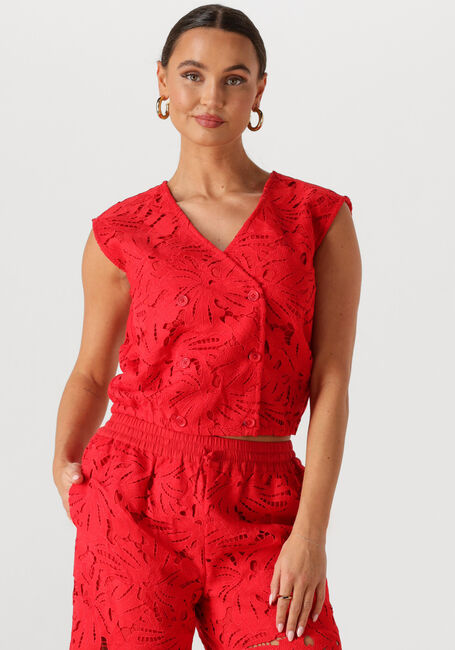 Rode POM AMSTERDAM Top TOP LACE BLOOM RED - large