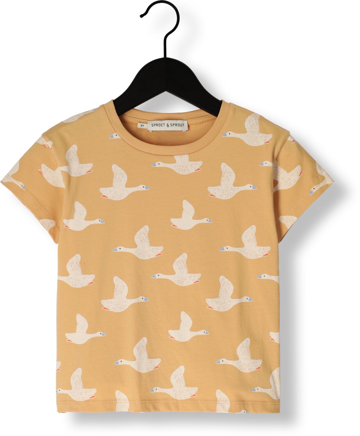 Sproet & Sprout Jongens Polo's & T-shirts T-shirt Goose Print Beige
