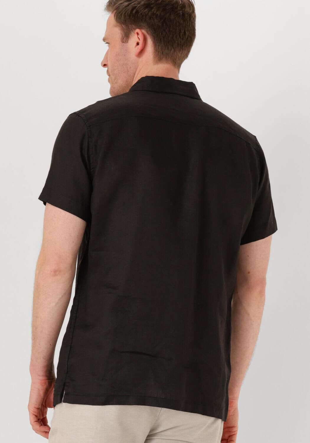 SCOTCH & SODA Heren Overhemden Linen Shirt Zwart
