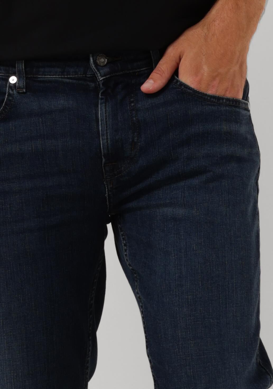 7 FOR ALL MANKIND Heren Jeans Slimmy Tapered Special Editon Stretch Tek Comma Donkerblauw