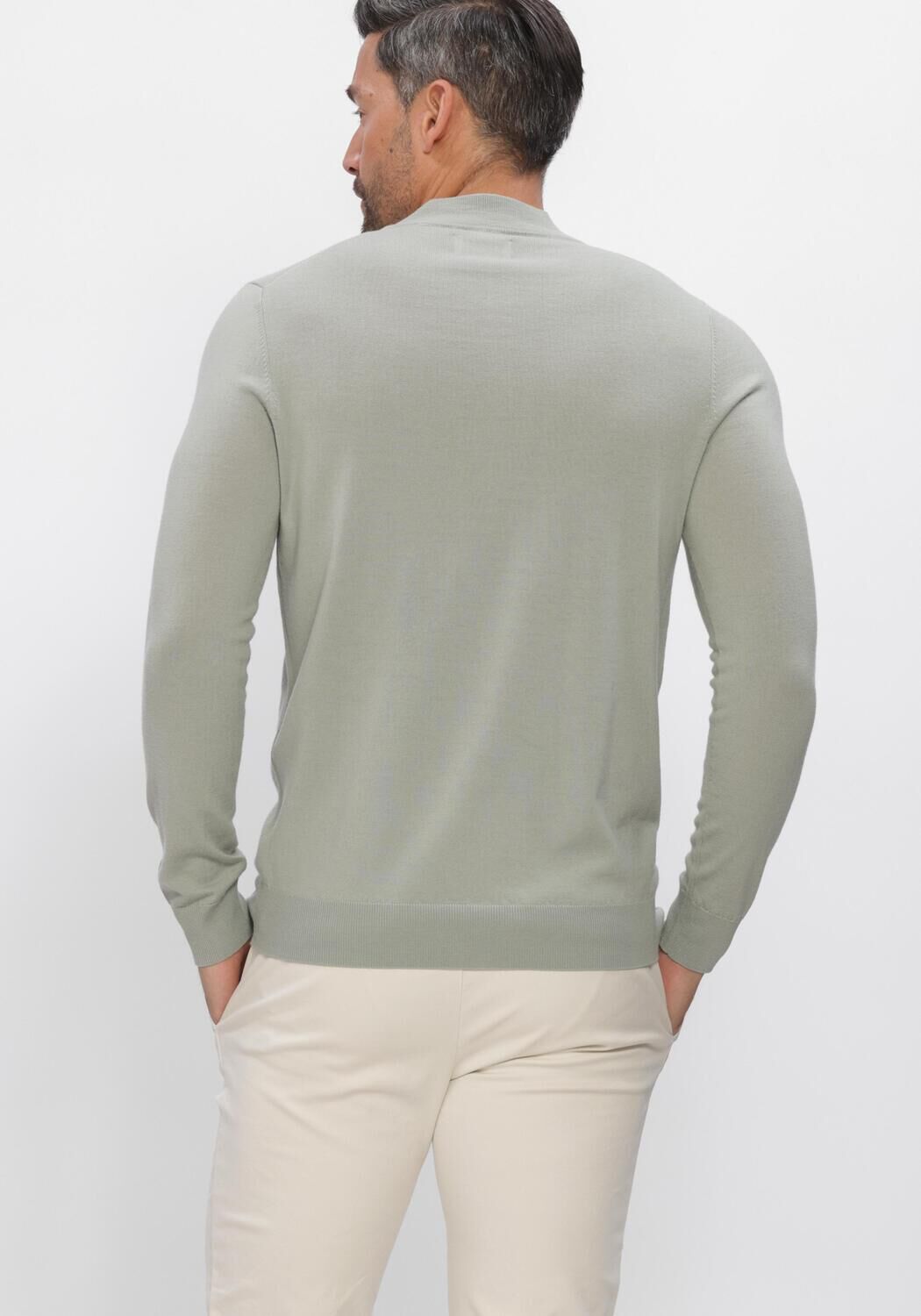 Groene STEFANO LAURAN Trui HALF ZIP ANDERS - large