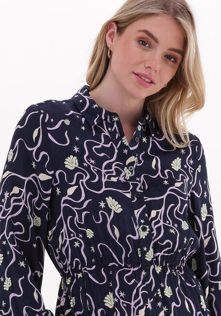 Donkerblauwe SCOTCH & SODA Midi jurk RELAXED FIT SHIRT DRESS - large