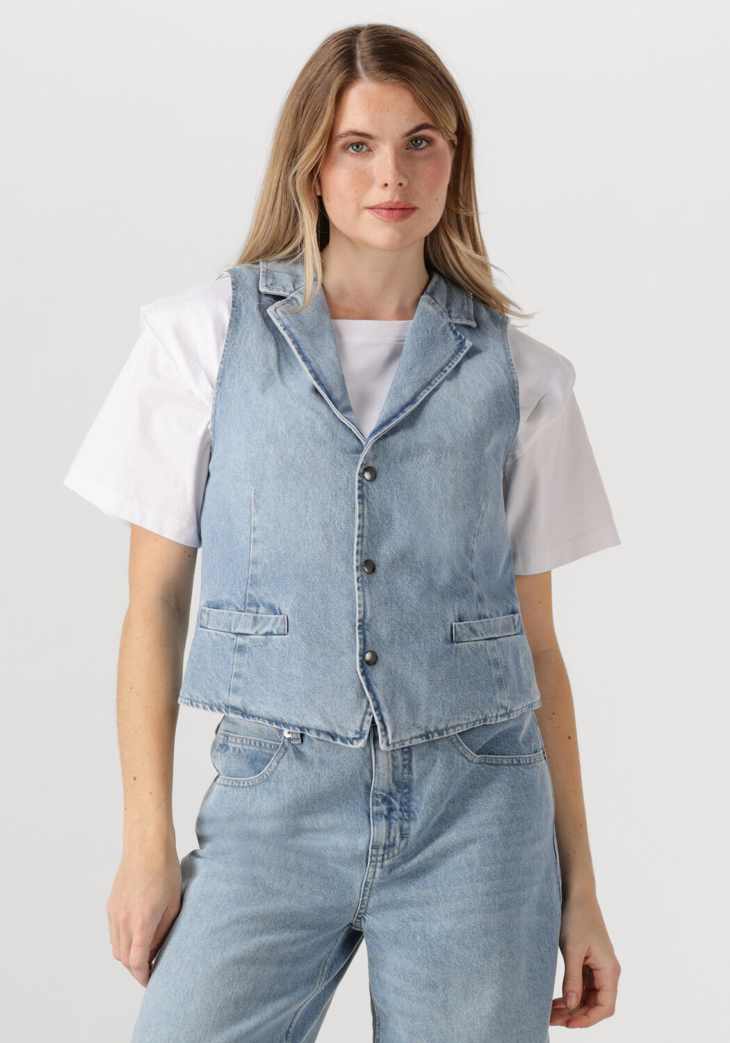 Penn&Ink N.Y Stijlvolle Waistcoat voor Vrouwen Blue Dames
