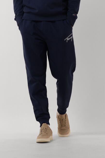 Donkerblauwe TOMMY JEANS Sweatpant TJM REG SIGNATURE SWEATPANTS - large