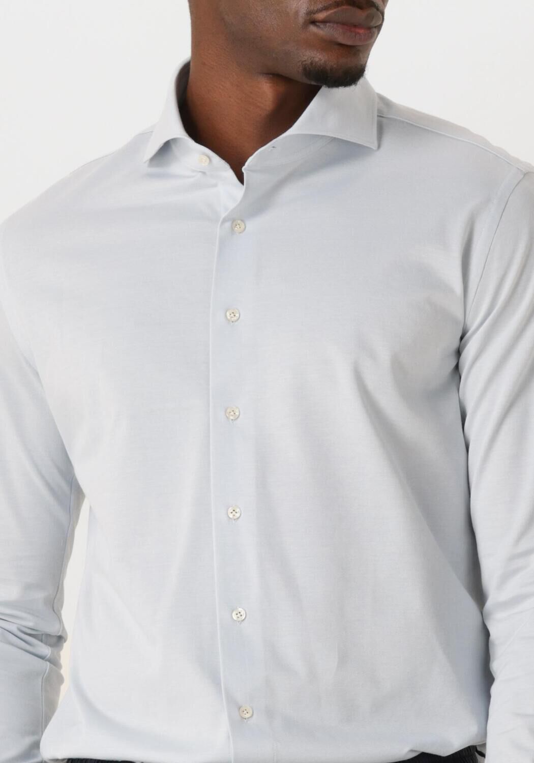 PROFUOMO Heren Overhemden Shirt X-cutaway Japanese Knitted Lichtblauw