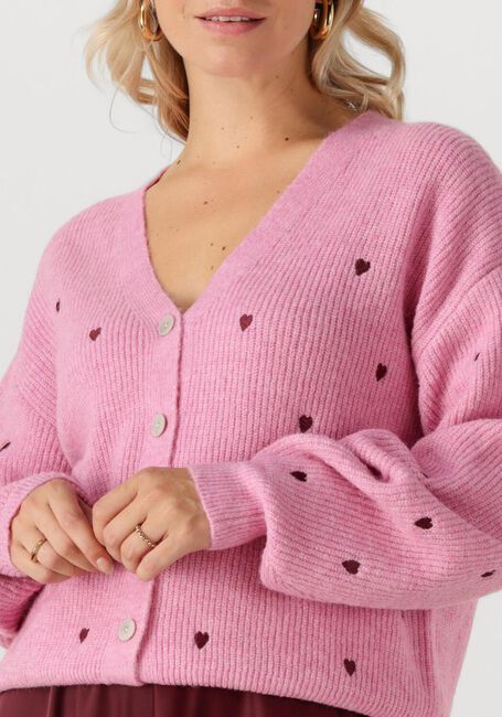 Roze Y.A.S. Vest YASBOW LS EMBROIDED KNIT CARDIGAN - large
