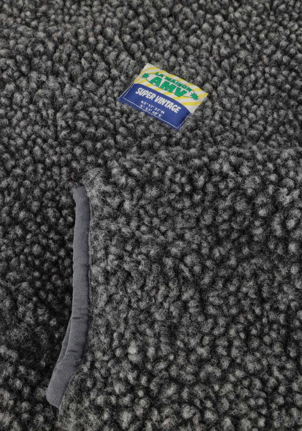 Donkergrijze AMERICAN VINTAGE Faux fur jas HOKTOWN WOMAN - large