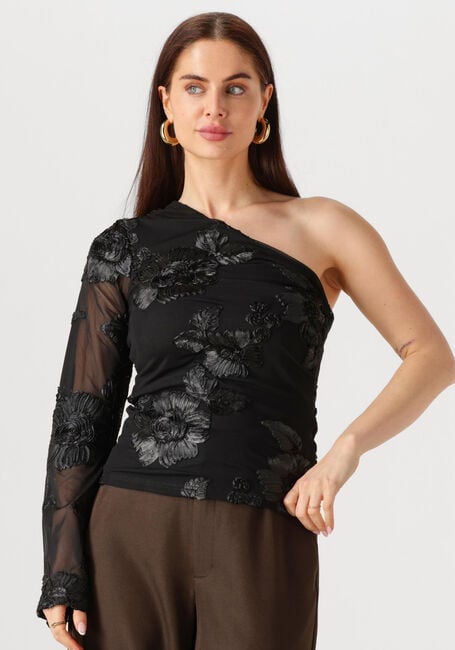 Zwarte NEO NOIR Blouses FRIANA BIG FLOWER MESH BLOUSE - large