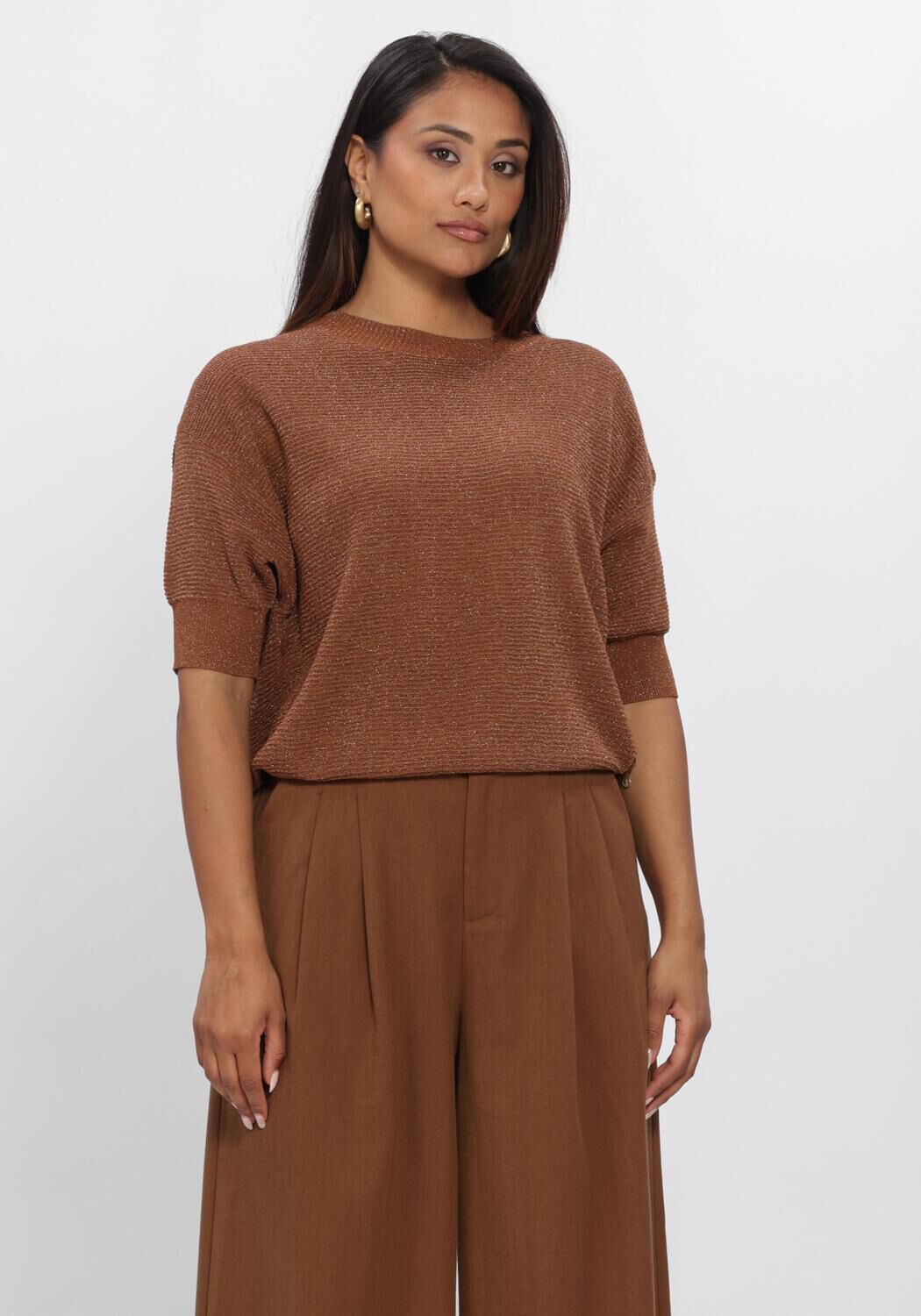 Bruine NUKUS Top KINTY TOP LUREX - large