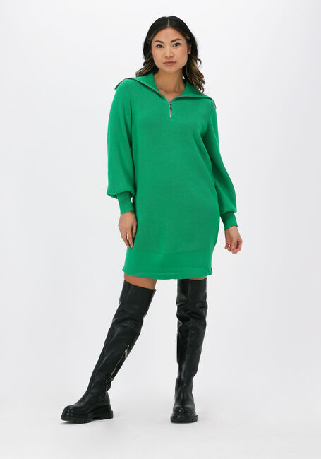 Groene Y.A.S. Mini jurk YASDALMA LS ZIP KNIT DRESS - large