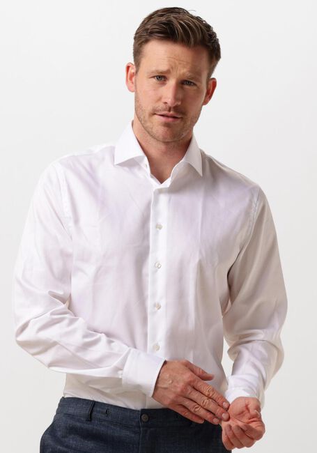 Witte PROFUOMO Klassiek overhemd FINE TWILL - SLIM FIT - NON IRON EXTRA LONG SLEEVE - large