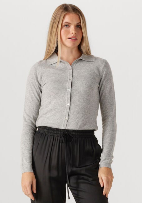 Lichtgrijze RESORT FINEST Trui POLO SHORT CARDIGAN - large