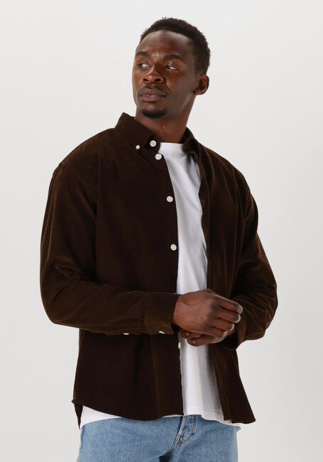 Bruine SELECTED HOMME Casual overhemd SLHREGDANNI CORD BD LS SHIRT - large
