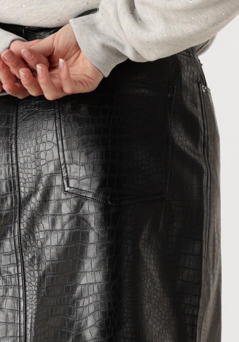 CATWALK JUNKIE Dames Rokken Short Textured Vegan Leather Skirt Zwart