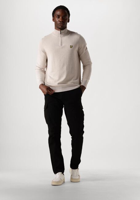 Beige LYLE & SCOTT Trui COTTON MERINO QUARTER ZIP JUMPER - large