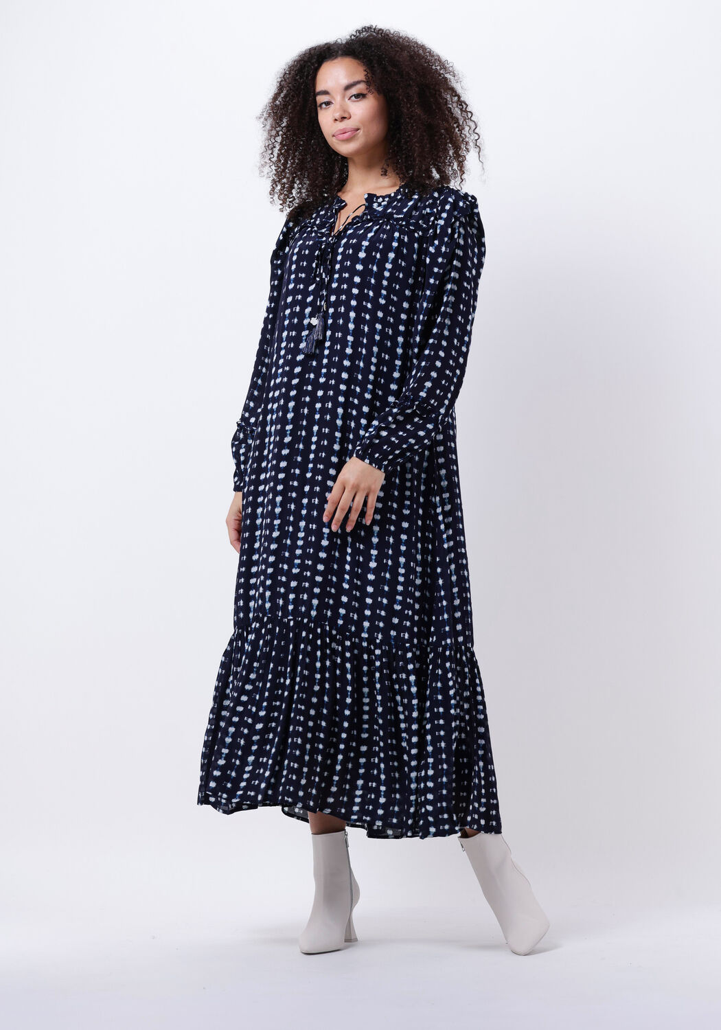 blauwe moliin maxi jurk yolanda