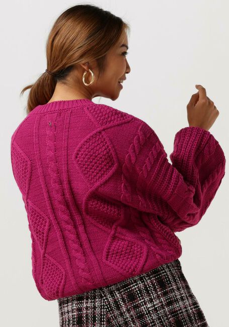 Roze COLOURFUL REBEL Trui OLIVIA CABLE KNITWEAR SWEATER - large